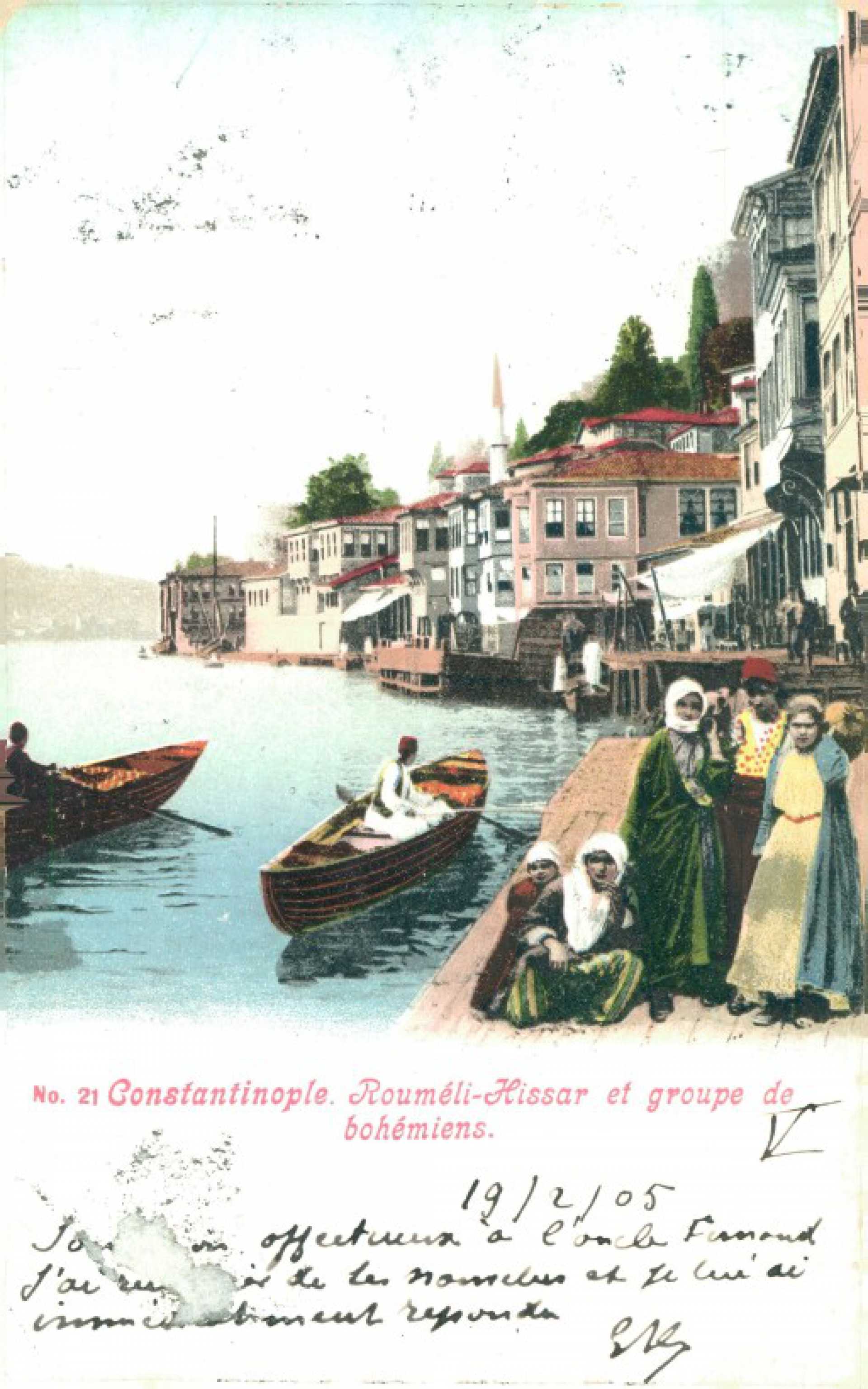 Constantinople. Roumeli-Hissar et groupe de bohemiens
